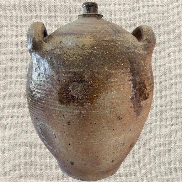 19c French Provincial Stoneware Olive Oil Jug - Picture 1 of 5